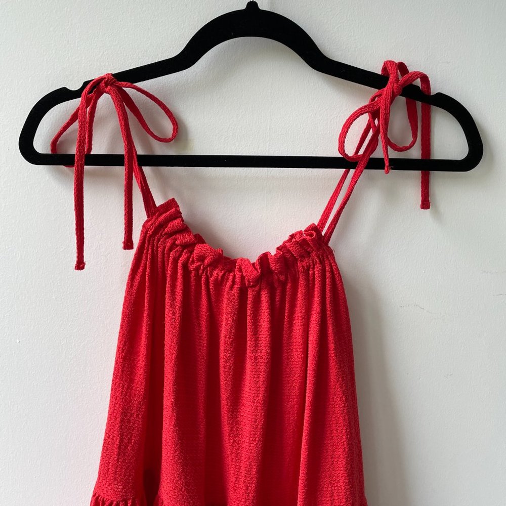 H&M TIERED RED DRESS - Picture 3 of 9